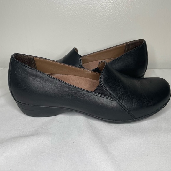 Dansko Shoes - Dansko Shoes Womens Black Farah Slip On Loafer Leather Size 39 US 8.5